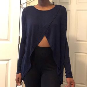 Navy open-front long sleeve